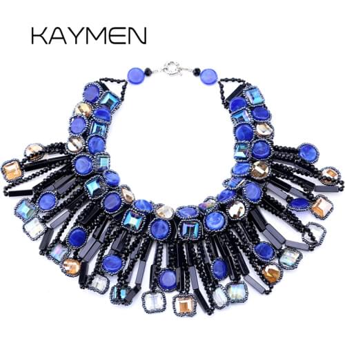 Unique Design Hyperbole Crystal Strands Statement Torques Necklace for Wedding & Women Choker Party Necklace