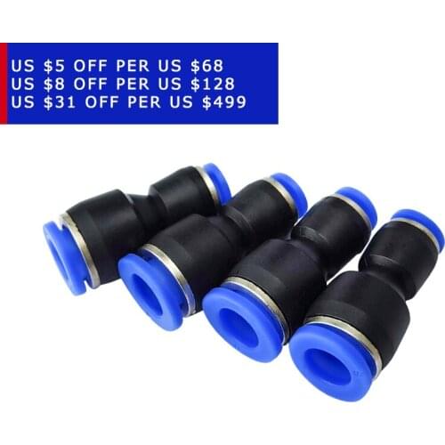 High quality 10pcs PG8-4 Unequal Diameter Air Tube Fitting Straight Union, One Touch Push In Pneumatic Fitting Connectors PG8-4