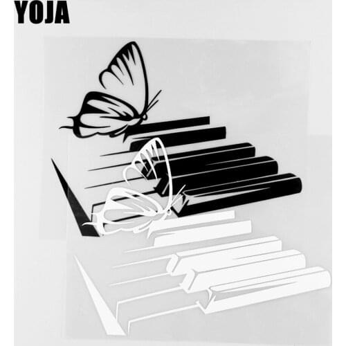 YOJA 18.2×14.1CM Beautiful Butterfly Vinyl Decal Cartoon Animals Pattern Car Stickers Black/Silver 19C-0213