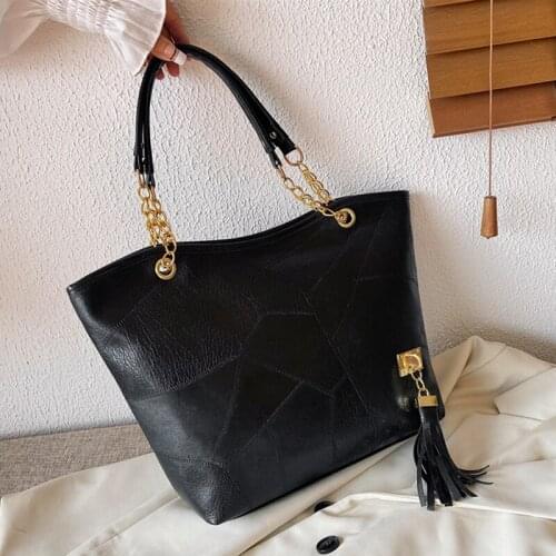 High Quality Tote Bag for Women Vintage Tassel Handbag Soft PU Leather Shoulder Bag Brands Versatial Bags Fashion Tote Purse sac