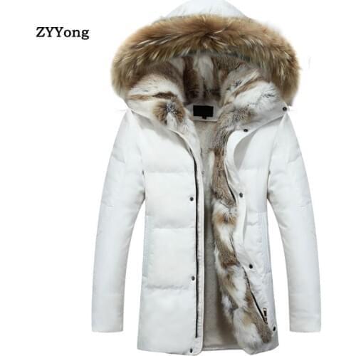 2020 Winter Men and Women High Quality Cotton Hooded Jackets Mens Fashion Rabbits hair Jacket Casual Thicken Parkas Coat Men