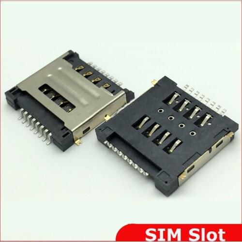 Free shipping 5pcs 2 in 1 SIM Card Connectors Slots Dual SIM Socket for HUAWEI Y320 G7300 T00 Y325 Y518 G600