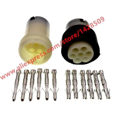 5 Sets 6 Pin Auto Round Wire Connector Female Male Waterproof Electrical Cable Plugs