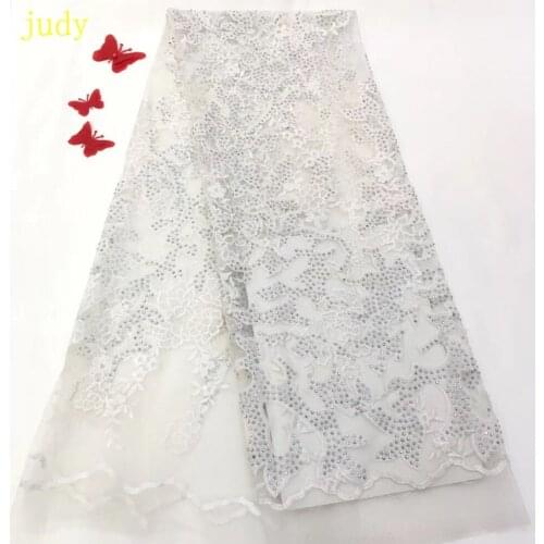 5yards/bag Fashion wedding dress with 8 colors embroidery and laser fabric rhinestone for wedding party dress fabric RFJJ112