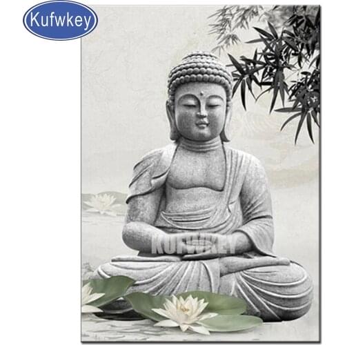 5d lotus buddha zen Diamond Paintin full round Diamond embroidery 5d diy diamond mosaic square Budda Canvas Painting