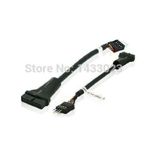 USB 2.0 9Pin header male to Computer Motherboard USB 3.0 20pin Housing Female extension cable