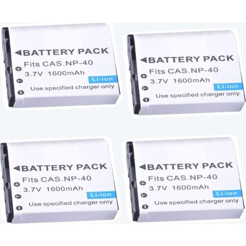 4Pcs NP-40 NP40 Camera Rechargeagle Battery for Casio EXZ30/Z40/Z50/Z55/Z57/Z750 EX-P505/P600/P700 PM200 NP 40 NP40 CNP40