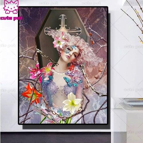 Diamond Painting Full Square 5d Diy Diamond Embroidery Lily flower women Home Decor Gift Handmade Cross Stitch Kits hobby art