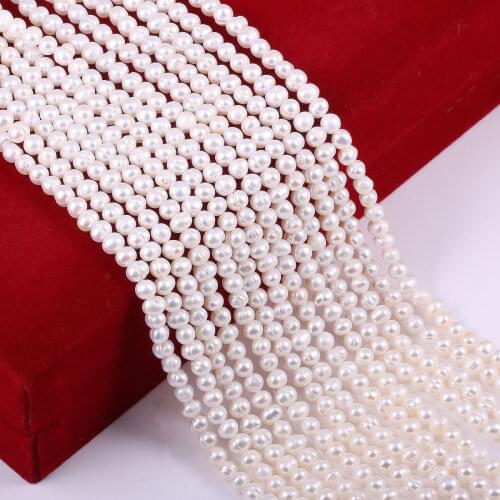 Natural Freshwater Pearl Beads High Quality Real Pearls Loose Beads for Jewelry Making Bracelet DIY Necklace Accessories 5-6mm