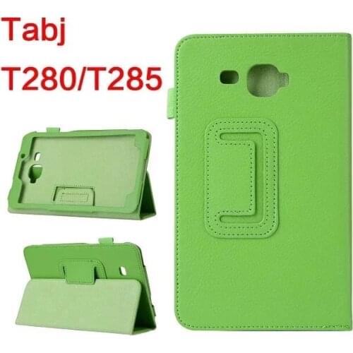 Litchi Stand PU Cover Case For Samsung Galaxy Tab J 7.0 T285DY Folio Cases 200PCS/Lot Free shipping