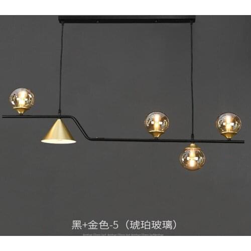 Nordic Style Black Chandelier For Living Room Dining Room Kitchen Glass Bulb Led Ceiling Pendant Light Indoor Decoration Lamps