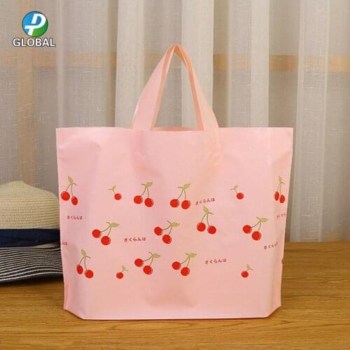 D&P 50Pcs/lot Wholesale cherry/peach/love you clothes plastic tote bag thickened gift bags shoes cosmetics gift shopping pouches