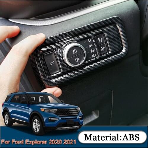 For Ford Explorer 2020 2021 Car Styling Car Headlight Switch Button Adjustment Sequins Internal Sticker Cover Auto Accessories