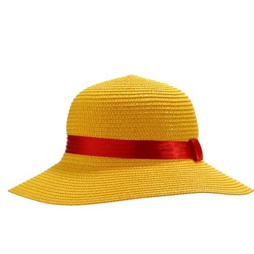 Kids Girls Sun Hat Straw Hat Japanese Anime Cosplay Beach Hat Cap Panama Ladies Cap Handmade Casual Flat Brim Bowknot Straw Cap