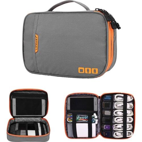 Double Layer Electronic Accessories Thicken Cable Storage bag Portable Case for i Pad mini,Hard Drives, Cables, Charge, Kindle