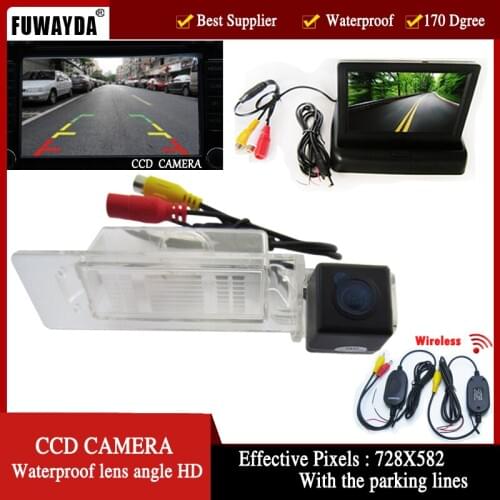 FUWAYDA Wireless Color CCD Car Rear View BACKUP Camera for Kia Optima 2010 2011 / KIA K5,with 4.3 Inch foldable LCD TFT Monitor