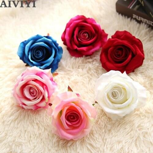 Artificial flowers silk velvet rose flower head wedding party home decoration DIY wreath scrapbook gift box crafts