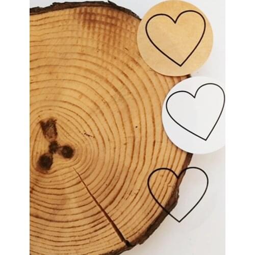 100piece Round heart sealing stickers handmade Valentines Day Seal Labels Box Tag cowhide/transparent/white 35MM