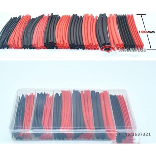 3 Sizes 190pcs Assortment Polyolefin H-type Heat Shrink Sleeve Wrap Wire Cable Kit