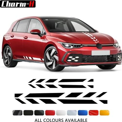Racing Sport Car Hood Cover Decal Door Side Skirt Stickers for VW Volkswagen Golf 8 MK8 R Line GTI GTD GTE 2020 2021 Accessories