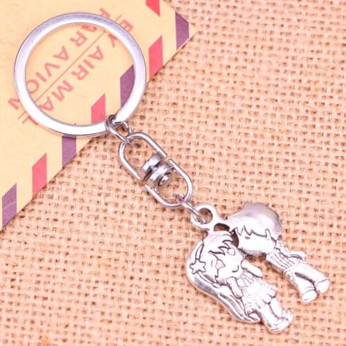New Fashion Keychain 31*23 mm lover sweethearts kissing Pendants DIY Men Jewelry Car Key Chain Souvenir For Gift