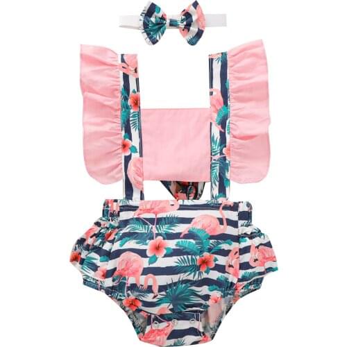 New Toddler Sleeveless Romper + Bow Headband Flower Print Hollow-carved Design Princess Summer Clothing