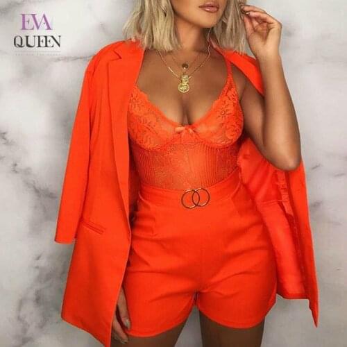 EvaQueen Autumn Solid Slim Pants Sets Women Sashes V Neck Office Two Piece Outfits Button High Waist Sexy Party Ensembles Femme