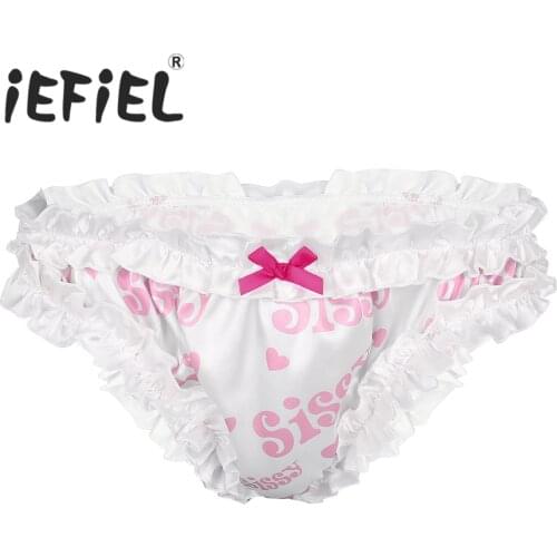 New Arrival Fashion Mens Sissy Lingerie Super Frilly Ruffled High Cut Sissy Knickers Bloomers Briefs Underwear Triangle Panties
