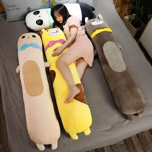 Beer panda Christmas Plush Toy Stuffed Animals Kids Doll Cute Gifts Cylindrical Strip Leg with Sleeping Pillow Girlfriend Toy