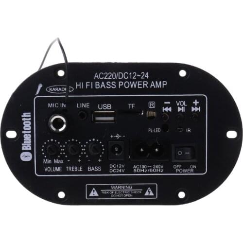 25W Amplifier Board Bluetooth Amplificador USB FM Radio TF Player Subwoofer Kit X5QC