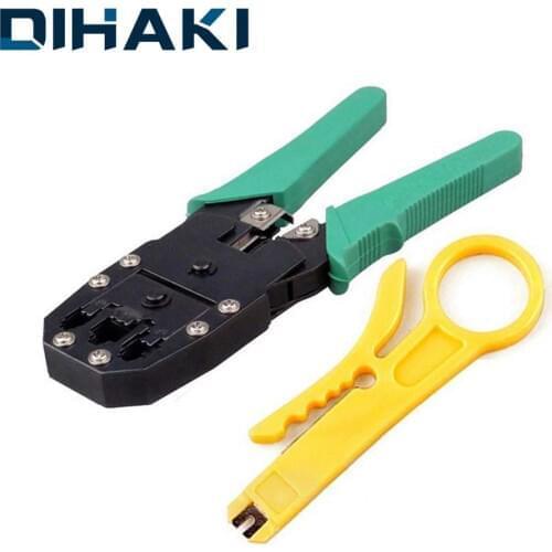 Data Cable Stripper Clamp Plier Utp Cable Tester Network Repair Tool Kit with 100pcs Connector Plug RJ45 RJ11 RJ12 CAT5 CAT5e