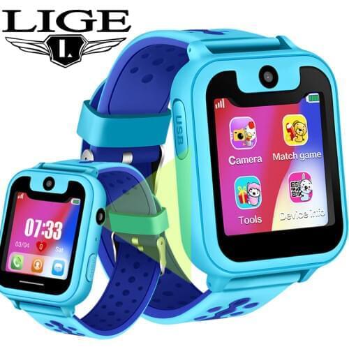 LIGE Children Smart Watch Baby Watch LBS Position Tracker SOS Emergency Phone Call Girl Boy Kids Smart Watch Support SIM Card