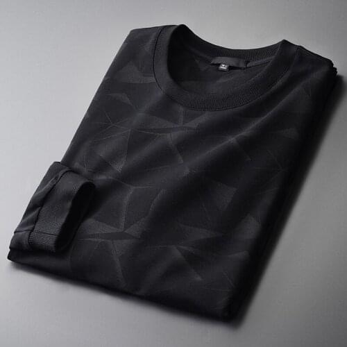 Round Collar Sweatshirt Male Luxury Geometric Printed Simple Sweatshirts Men Plus Size 4xl Fashion Slim Fit Mens Hoodies