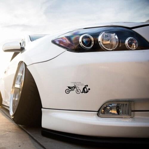 17*8cm Dirt Bike stick figure funny INJURY or DEATH vinyl decal sticker Be Different Vinyl Car Wrap Decor Decals