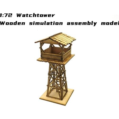 1:72 WWII Modern Sentry Tower Watchtower Scene Wooden Assembled Model Ornaments Handmade Gifts
