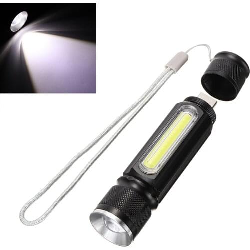 Pocket USB COB T6 Flashlight Emergency Lamp Flashlight Portable For Outdoor Climbing Camping Lighting Tool Rechargeable