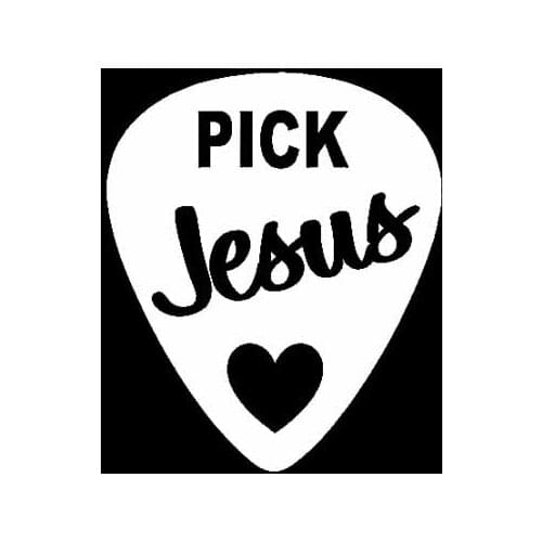 10.8CM*12.7CM PICK Jesus Heart Shaped Vinyl Car Motorcycle Stickers Decals Black/Silver C13-00068