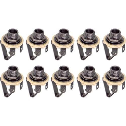 10 Pieces Zinc Alloy 1/4" Jack Socket Input Output Jack for Electric Guitar Parts