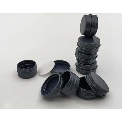 100/200pcs 5G Empty Matte Black Metal Cosmetic Jars Skin Care Containers Lotion Bottle Vials Face Cream Sample Pots Gel Boxes