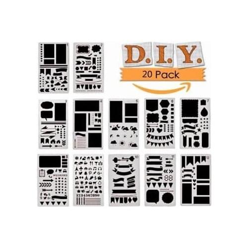 12/20pcs Bullet Journal Stencil Set Plastic Planner DIY Drawing Template Diary Hot New Scrapbooking Stickers DIY Tool