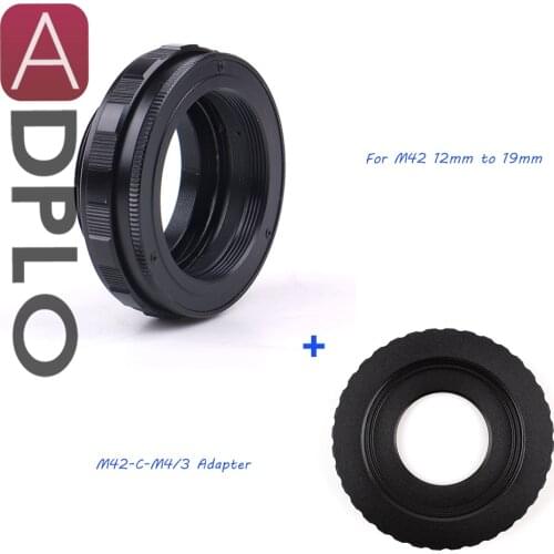 ADPLO 12mm to 19mm M42 Lens Adjustable Focusing Helicoid Macro Tube Adapter Suit For M42 or C Mount Lens to M4/3 camera
