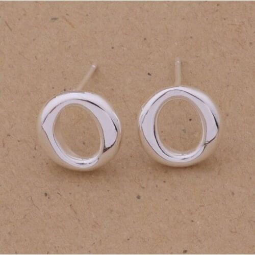 AE191 silver color sterling silver earrings , silver color fashion jewelry , Bright type O /byeakpla armajita