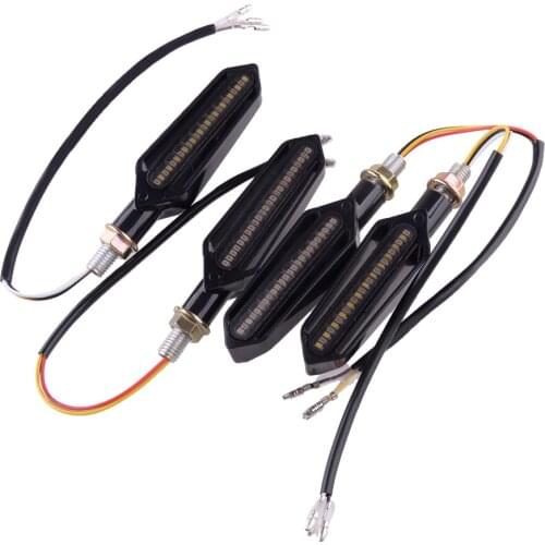 Beler 1.5W 0.12A 4pcs Sequential Flowing LED Turn Signal Indicator Lights Brake Lamp Fit for all 12V Motorcycle