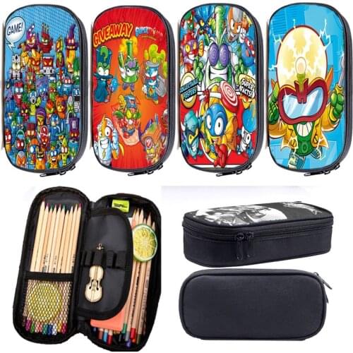 2021 Super Zings Series 7 Pencil Case For Students Teen Cartoon Stationery Bag Boys Girls Pencil Holder Kids SuperThings Pen Bag
