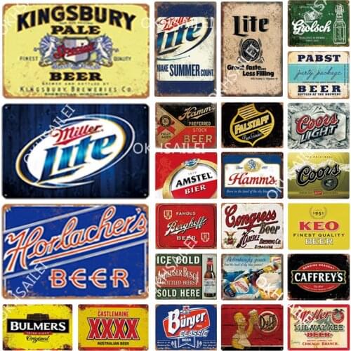 Colorful Beer Brand Slogan Metal Sign Vintage Tin Sign Plaque Metal Vintage Wall Art Decor For Bar