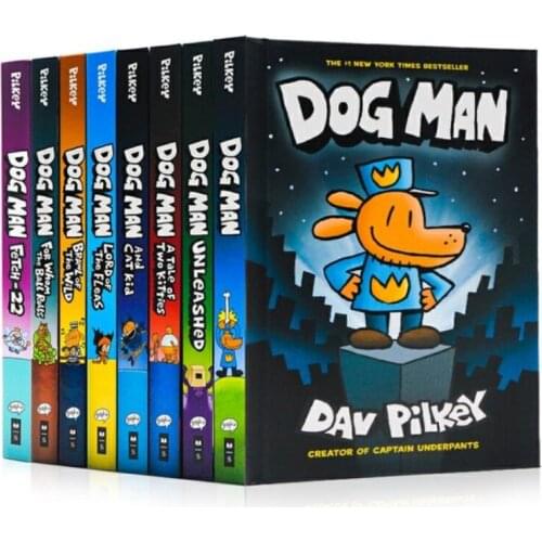 5-12 year Childrens English story book Dog Man The Epic Collection book help child be reader early education book 8pc/set