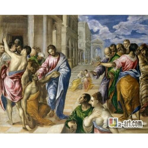 Canvas Prints (el Greco Christ Healing the Blind) home supplies canvas printed art classic oil painting Religion-177
