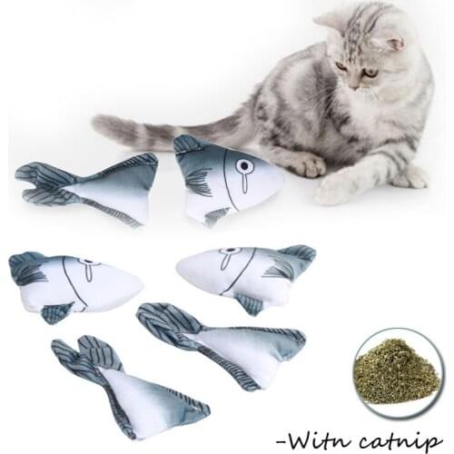 Shark Shape Cat Products for Kitten Cute Cat Catnip Toy PP Cotton Cat Accessories Plush Soft Cat Chewing Playing Biting Supplies