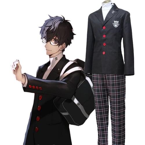 Game Persona 5 Akira Kurusu Cosplay Costume P5 Ren Amamiya Full Set School Uniform Mens Suits Halloween Unisex Blazer Outfit