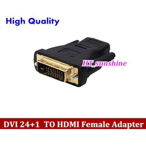 Best Price for 200PCS DVI -D 24+1 PIN TO HDMI FEMALE 19PIN adapter gold plate DVI to HDMI adapter sent by DHL/ems